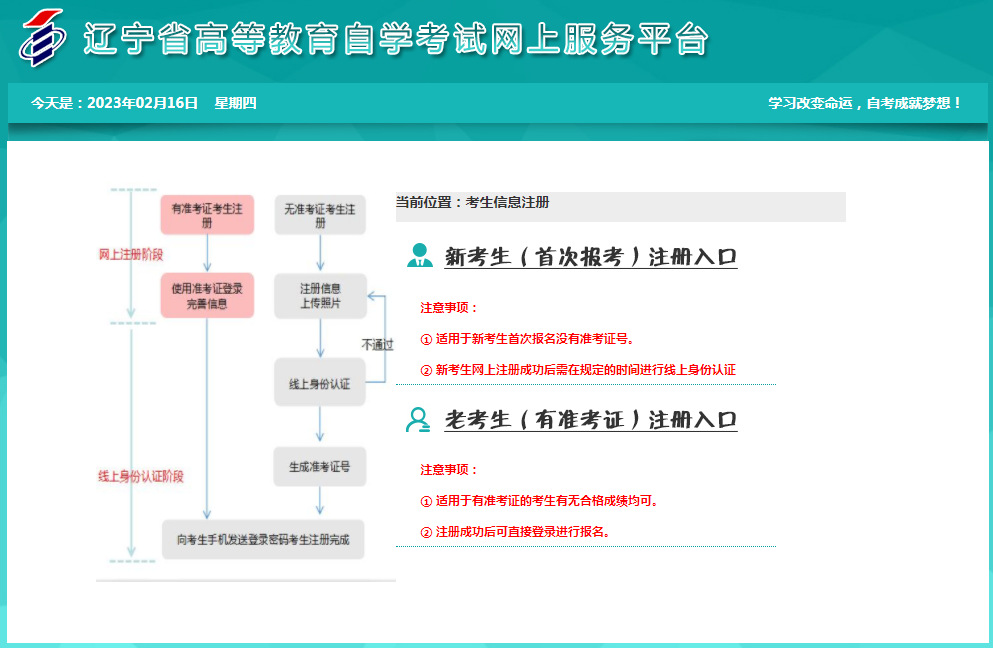 2023年上半年遼寧省朝陽市自考報名入口