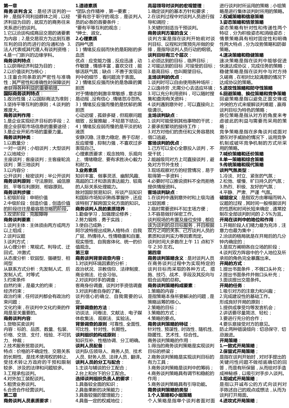 自考商務談判復習資料哪里找？