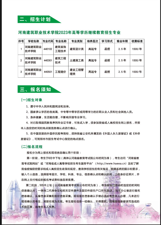 2023年成人高等學歷繼續教育招生簡章