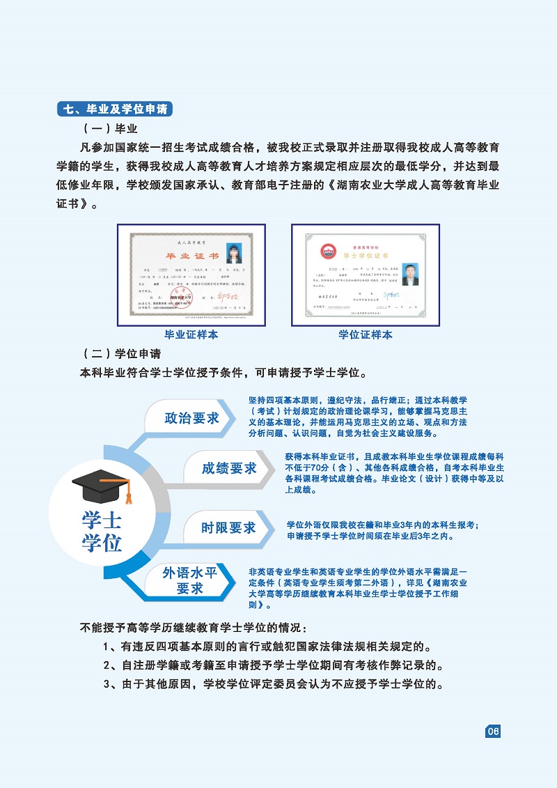 湖南農業大學2022年成人高等教育招生簡章