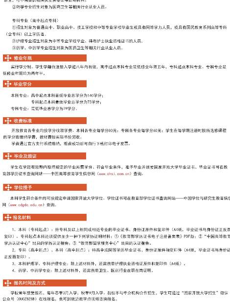 西安開放大學2024年秋季招生簡章