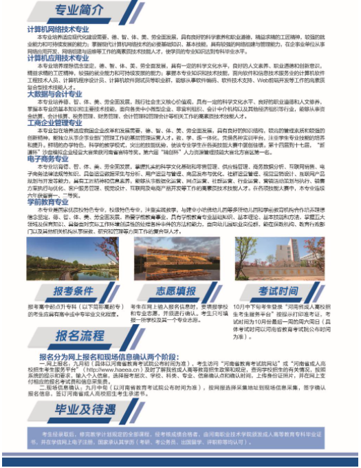 河南職業技術學院2024成人高等教育招生簡章