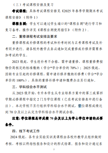 關于做好成人高等教育2025年春季學期考試工作的通知