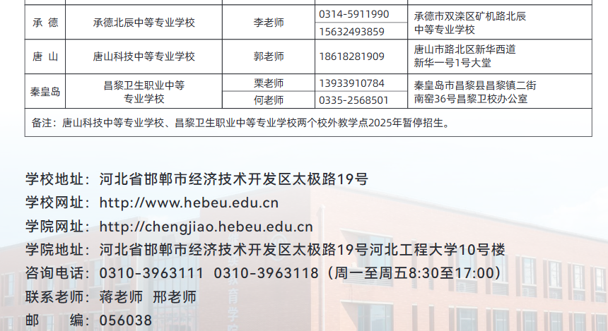 河北工程大學2025年高等學歷繼續教育招生簡章