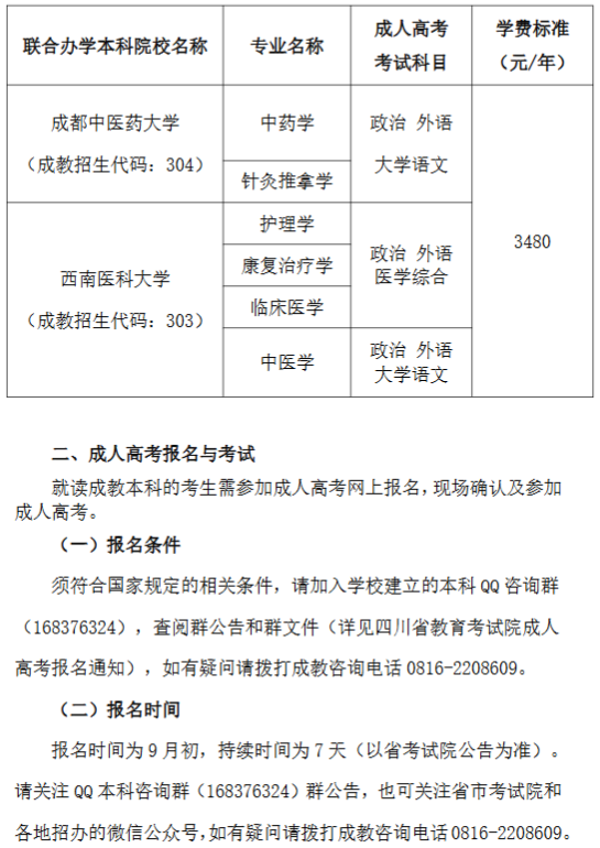 2025年成人高等教育成教本科招生簡章