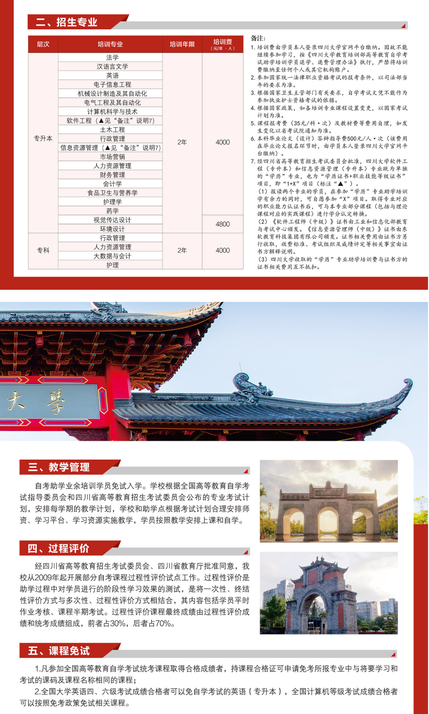 2026春季四川大學高等教育自學考試助學招生簡章