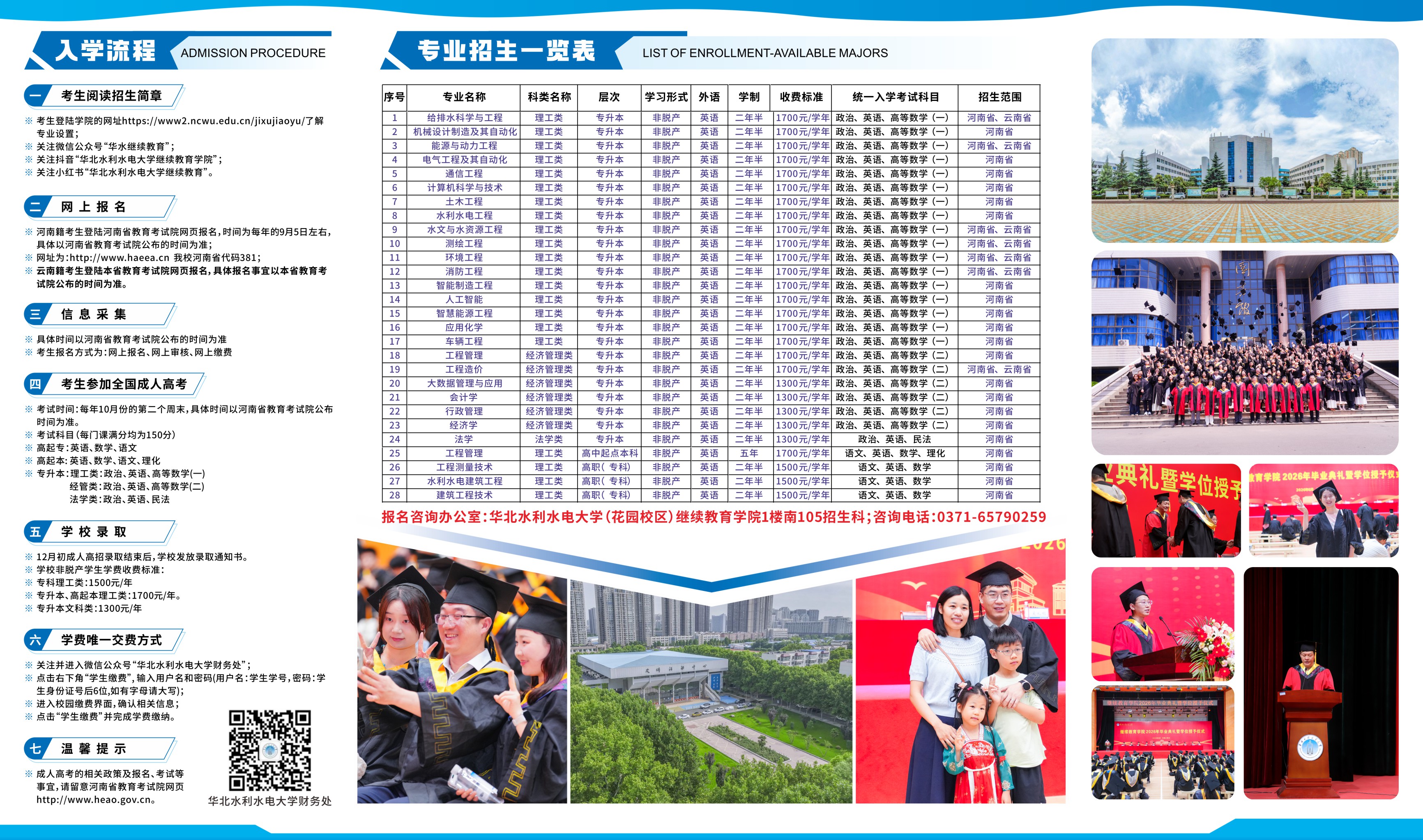 華北水利水電大學高等學歷繼續教育2026年招生簡章