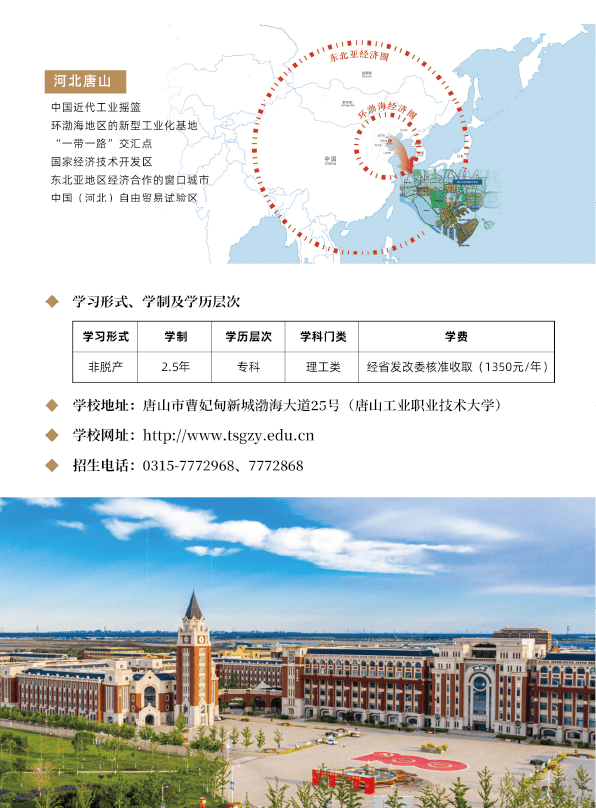 唐山工業職業技術大學成人高等教育2026年招生簡章