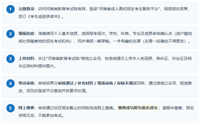 2026河南成人高考報名梳理:時間、條件、流程、費用與材料 2026河南成人高考報名梳理:時間、條件、流程、費用與材料