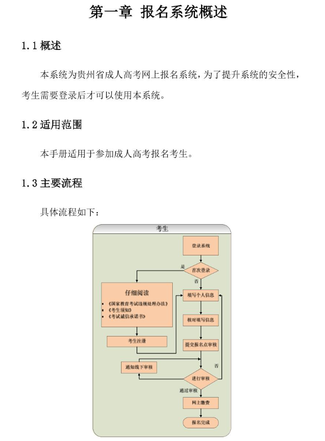 貴州省2024年成人高校考試招生網上報名操作手冊 貴州省2024年成人高校考試招生網上報名操作手冊