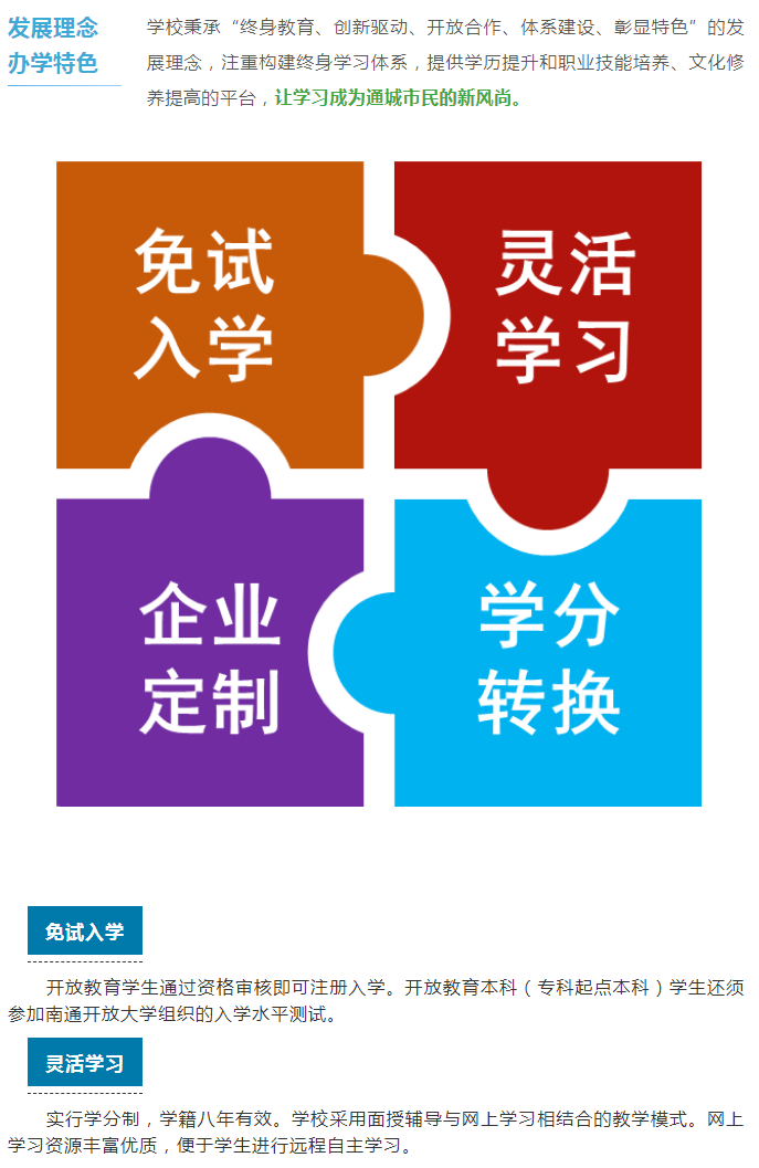南通開放大學（海門校區）2021秋季招生簡章