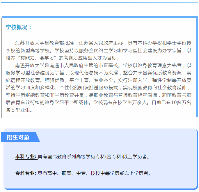 南通開放大學（海門校區）2021秋季招生簡章