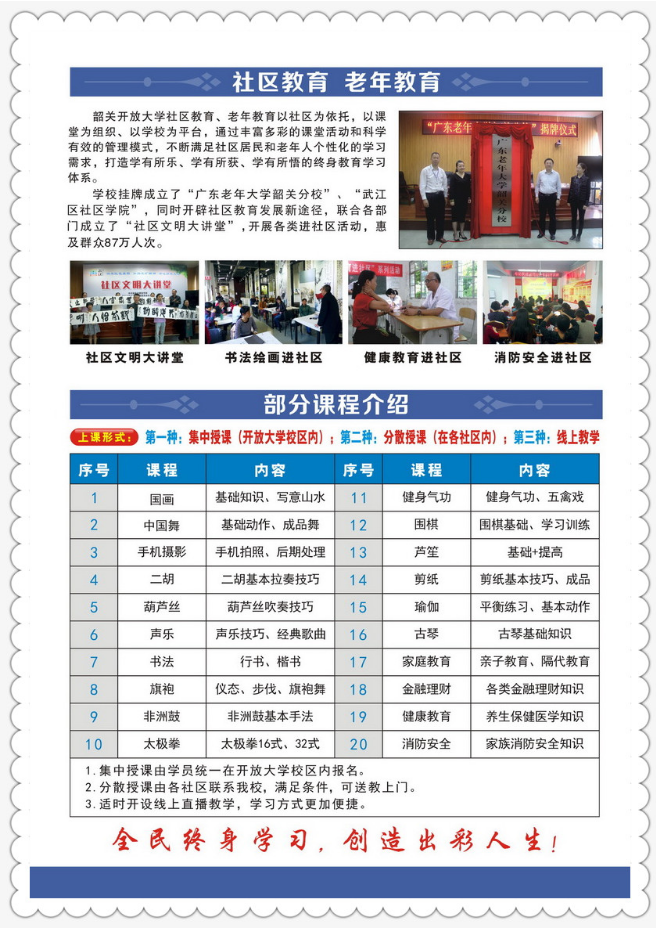 韶關開放大學（仁化分校）2023年春季招生簡章