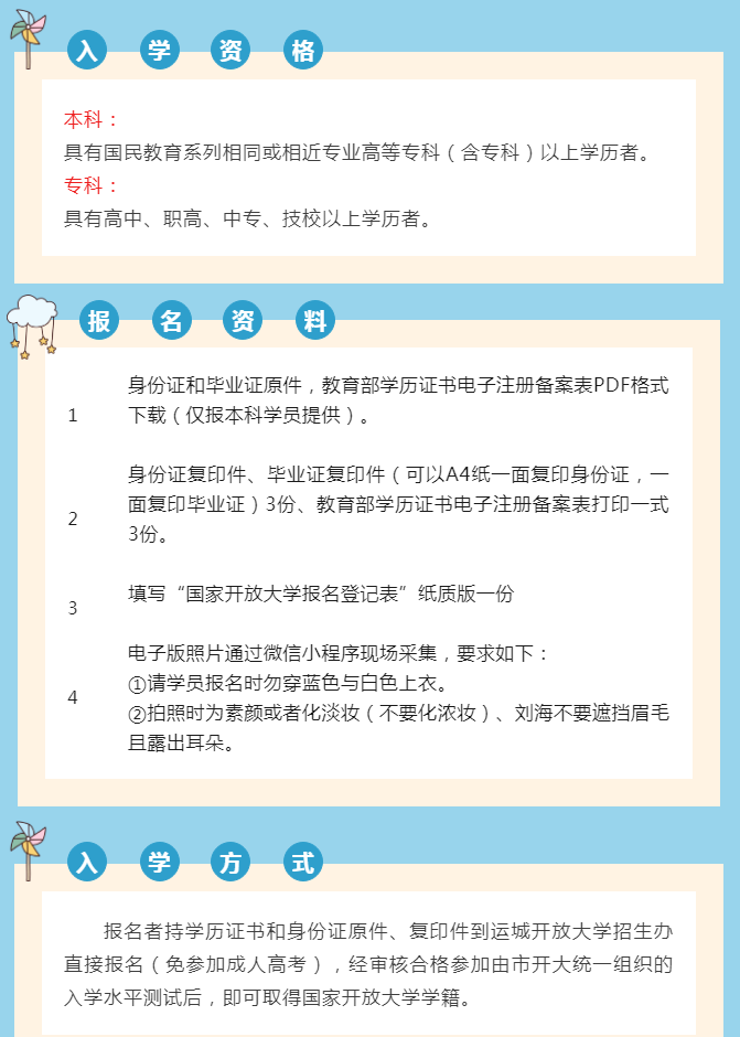 運城鹽湖開放大學2023年春季招生簡章
