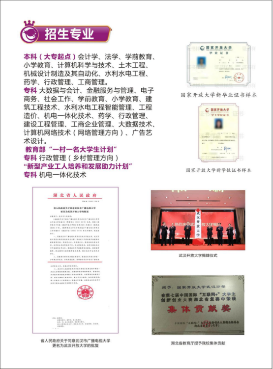 武漢武昌開放大學2022年秋季招生簡章