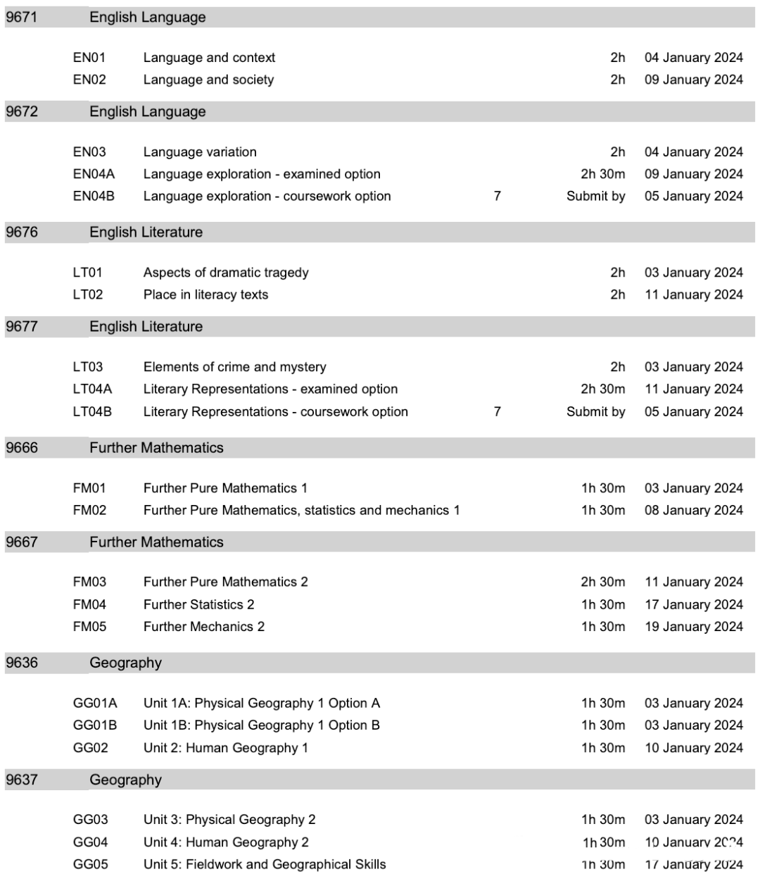 【收藏】AQA考試局發布2024年上半年大考時間安排
