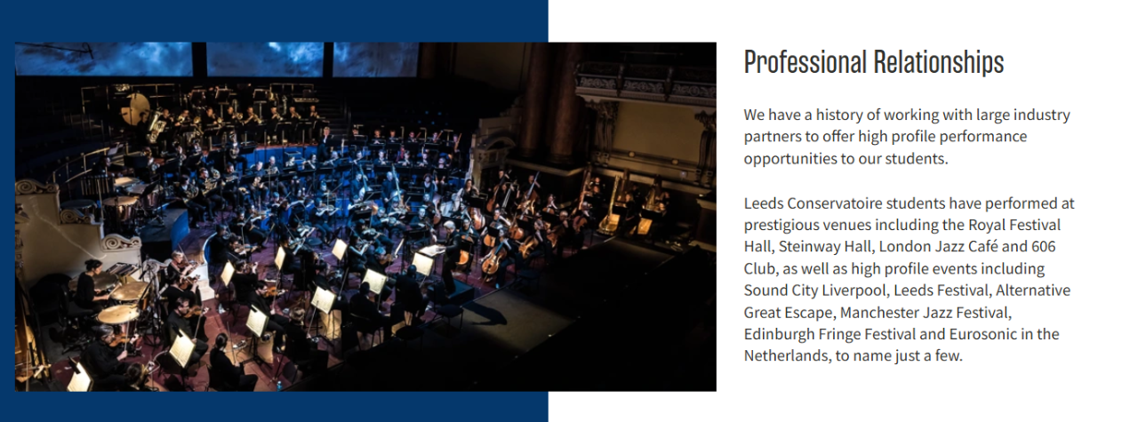 提供全施坦威鋼琴學習條件，利茲音樂學院都有哪些本碩音樂專業？