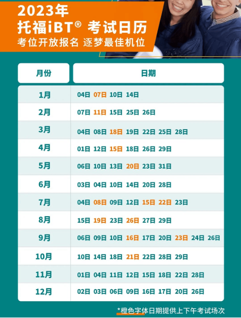 2023年青海2月托福考試時間