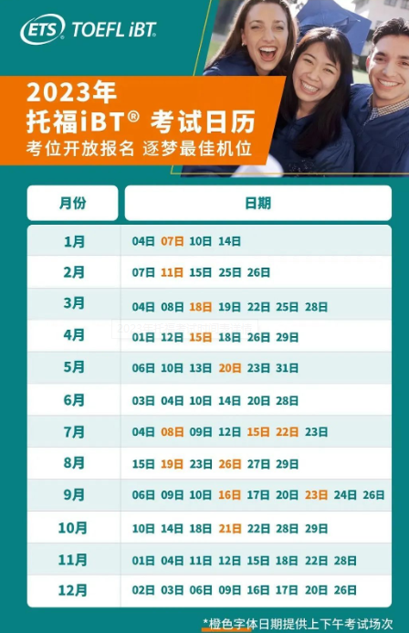 2023年浙江7月托福考試時間