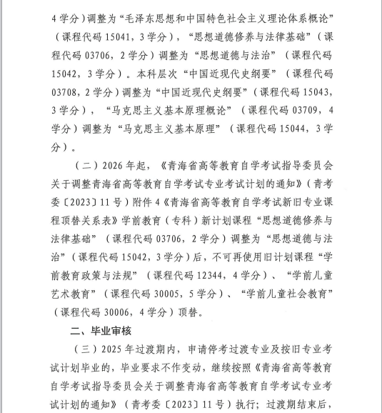 青海省教育招生考試院關于調整高等教育自學考試思想政治理論課課程設置的通知 青海省教育招生考試院關于調整高等教育自學考試思想政治理論課課程設置的通知