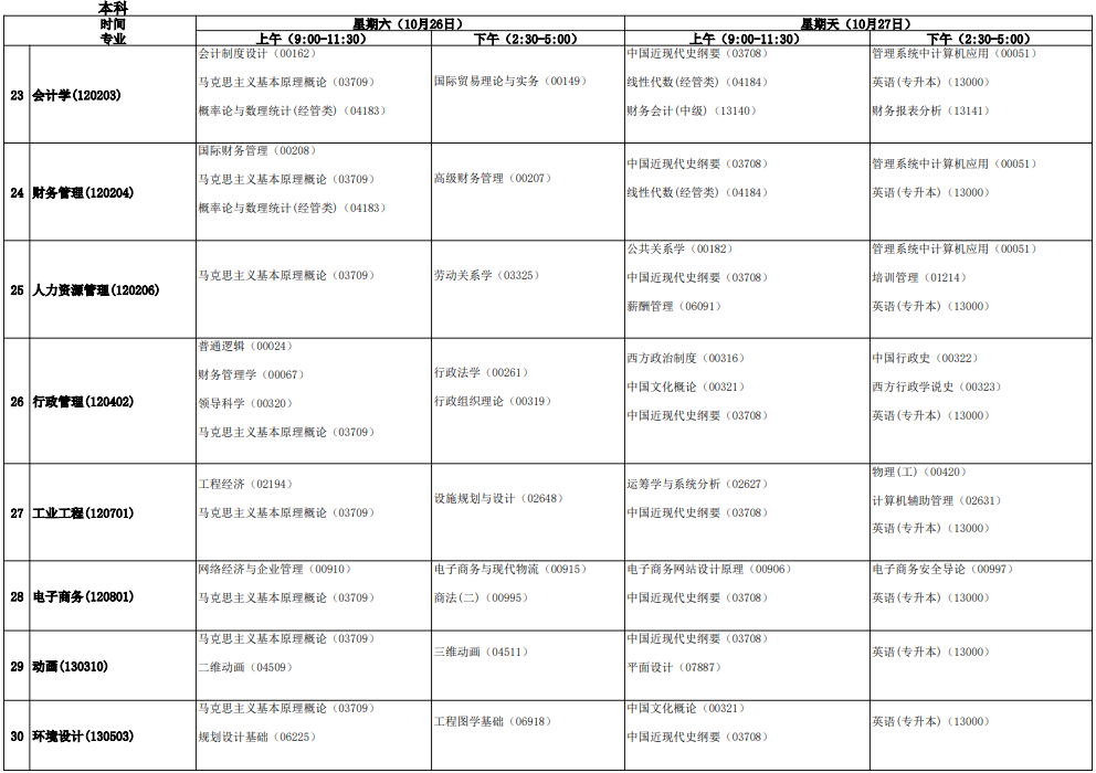 2024年10月安徽省自考考試安排 2024年10月安徽省自考考試安排